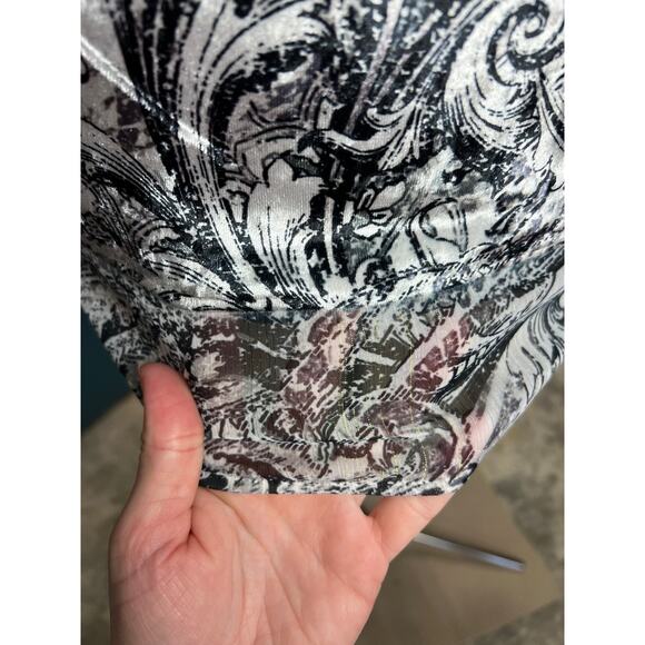 Christopher & banks knit top velour sheer white black - Picture 4 of 11